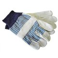 The Brush Man Shoulder Split Leather Gloves, Canvas Back, Knit Wrist, Large, 12PK GLOVE-7140